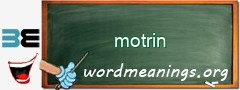 WordMeaning blackboard for motrin